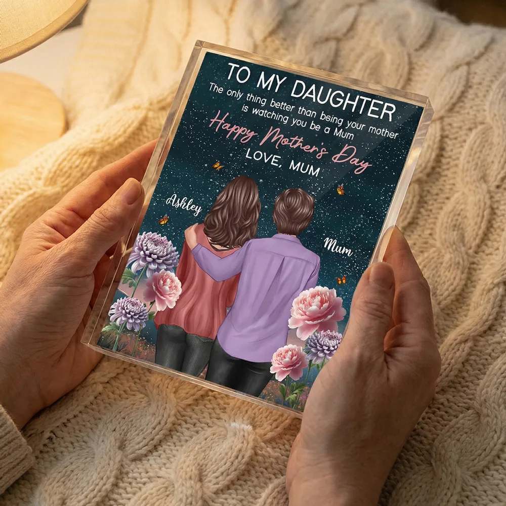 Personalized Rectangle Acrylic Block Plaque, To My Daughter from Mom Mother's Day Message, Unique Gift for Her - Image 6
