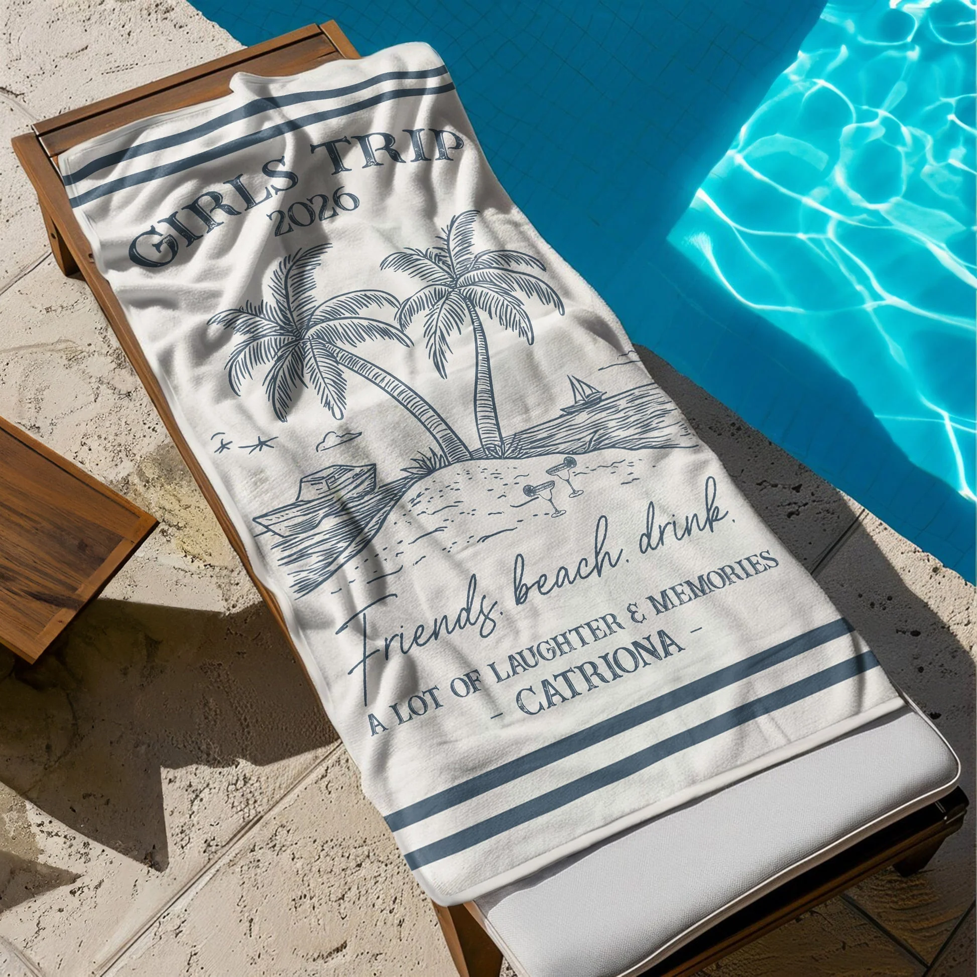Personalized Beach Towel, Sun Sand Chill Coastal Design, A Unique Custom Gift for Family or Friends - Image 6