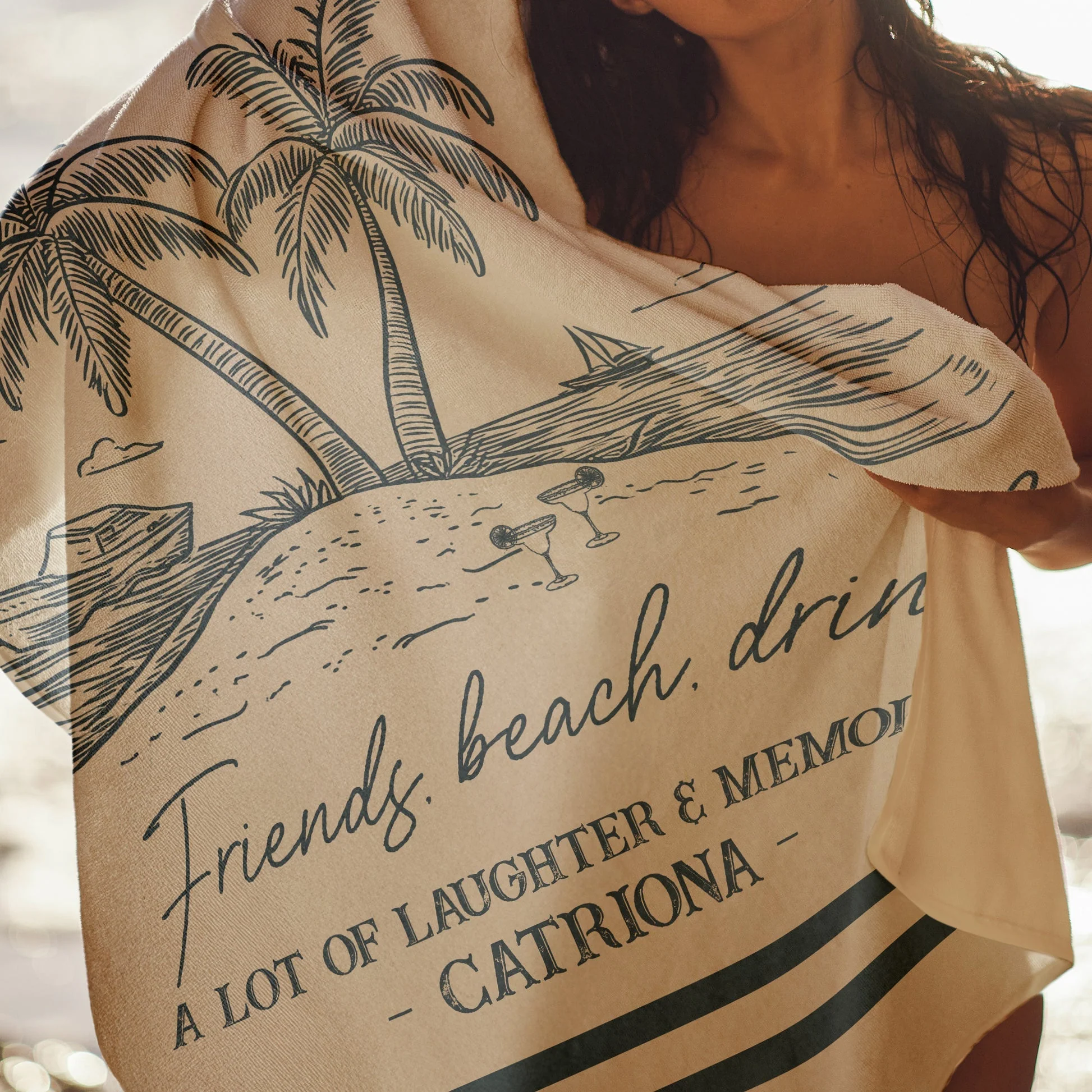 Personalized Beach Towel, Sun Sand Chill Coastal Design, A Unique Custom Gift for Family or Friends - Image 8