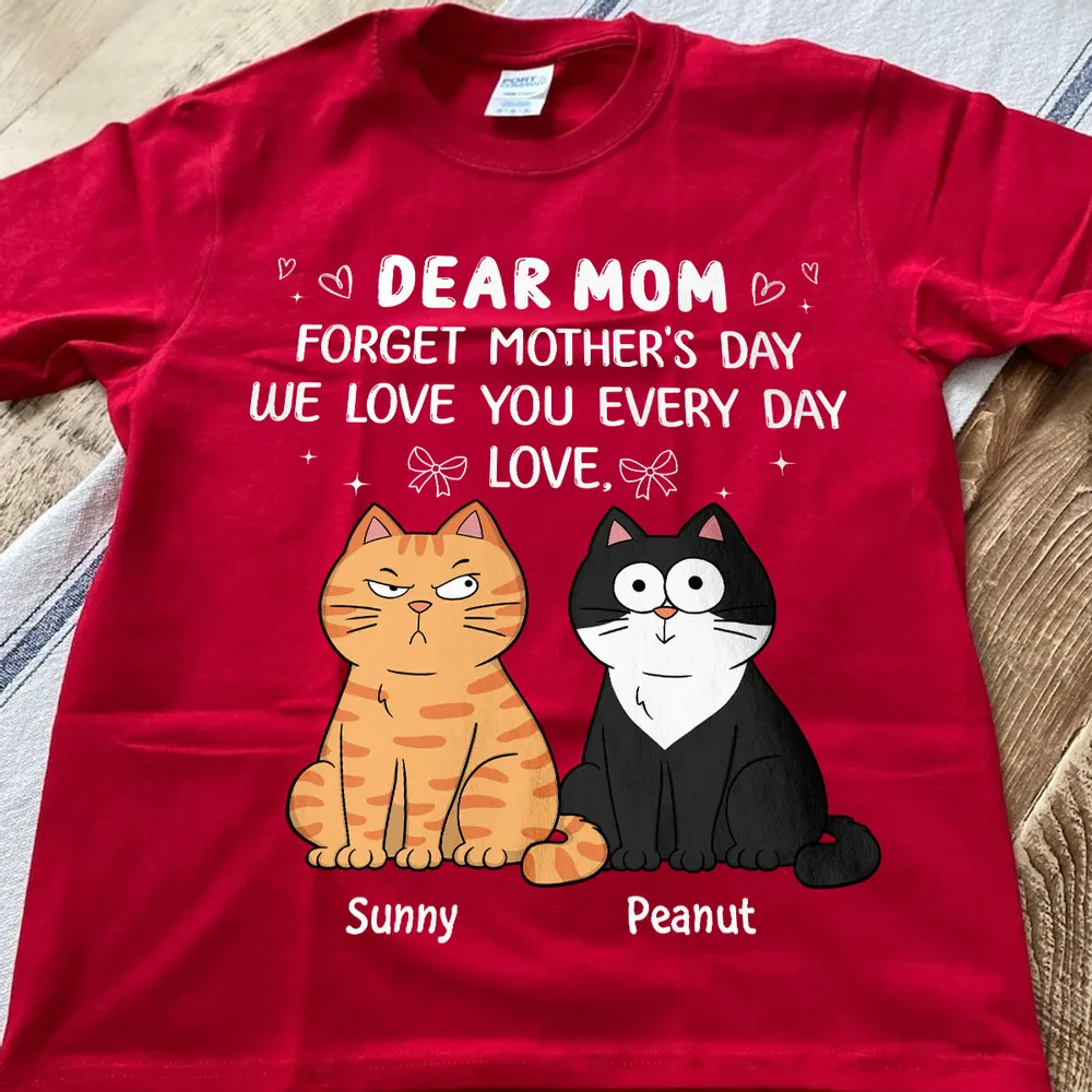 Personalized Classic Tee Dear Mom Cat Cartoon Quote Shirt - Unique Mother's Day Gift From Cat Lovers - Image 4