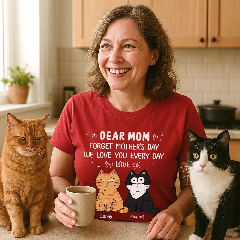 Personalized Classic Tee Dear Mom Cat Cartoon Quote Shirt - Unique Mother's Day Gift From Cat Lovers - Image 6