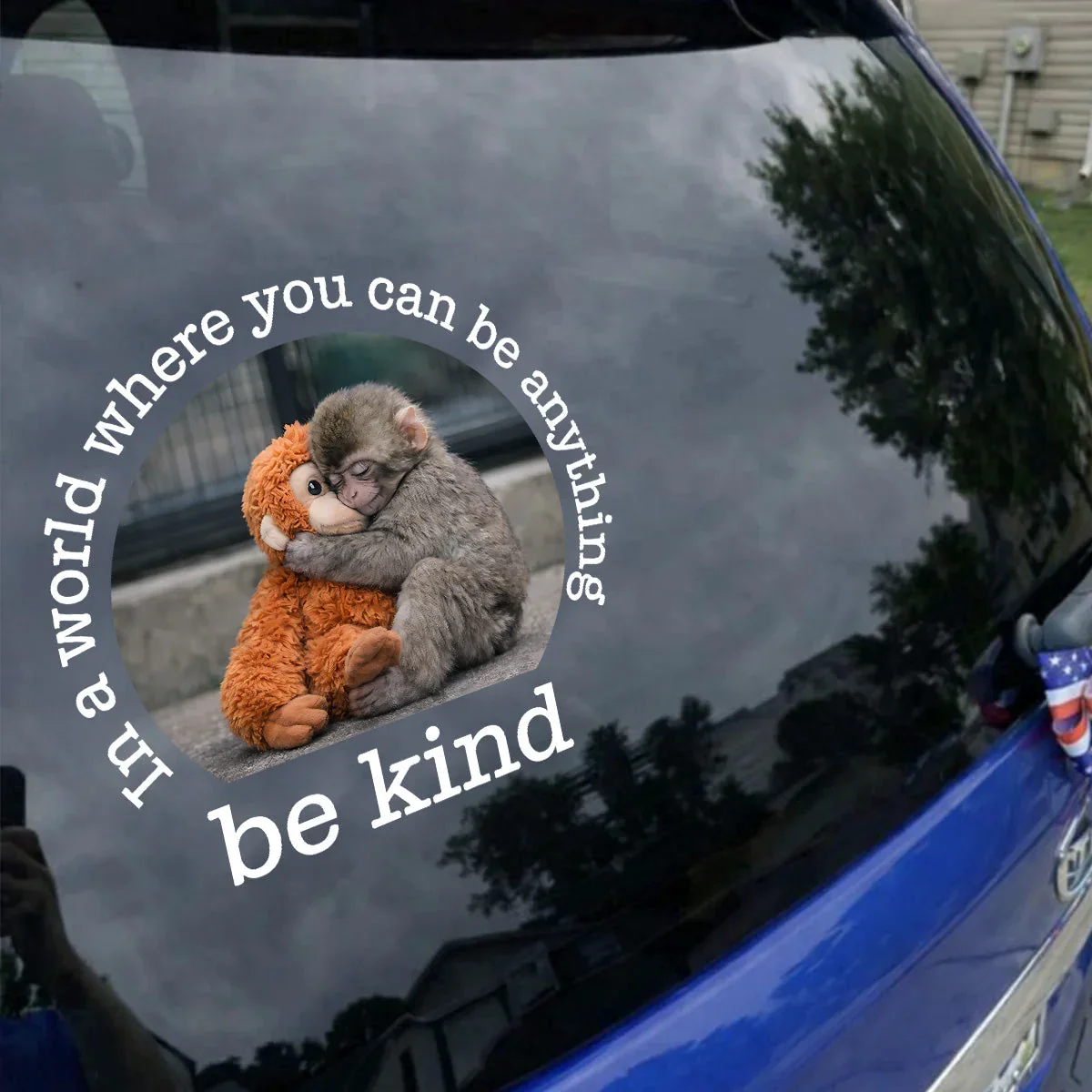 Personalized Be Kind Sticker Decal With Hugging Baby Monkey Quote, Cute Car Window Decor, Unique Gift - Image 4