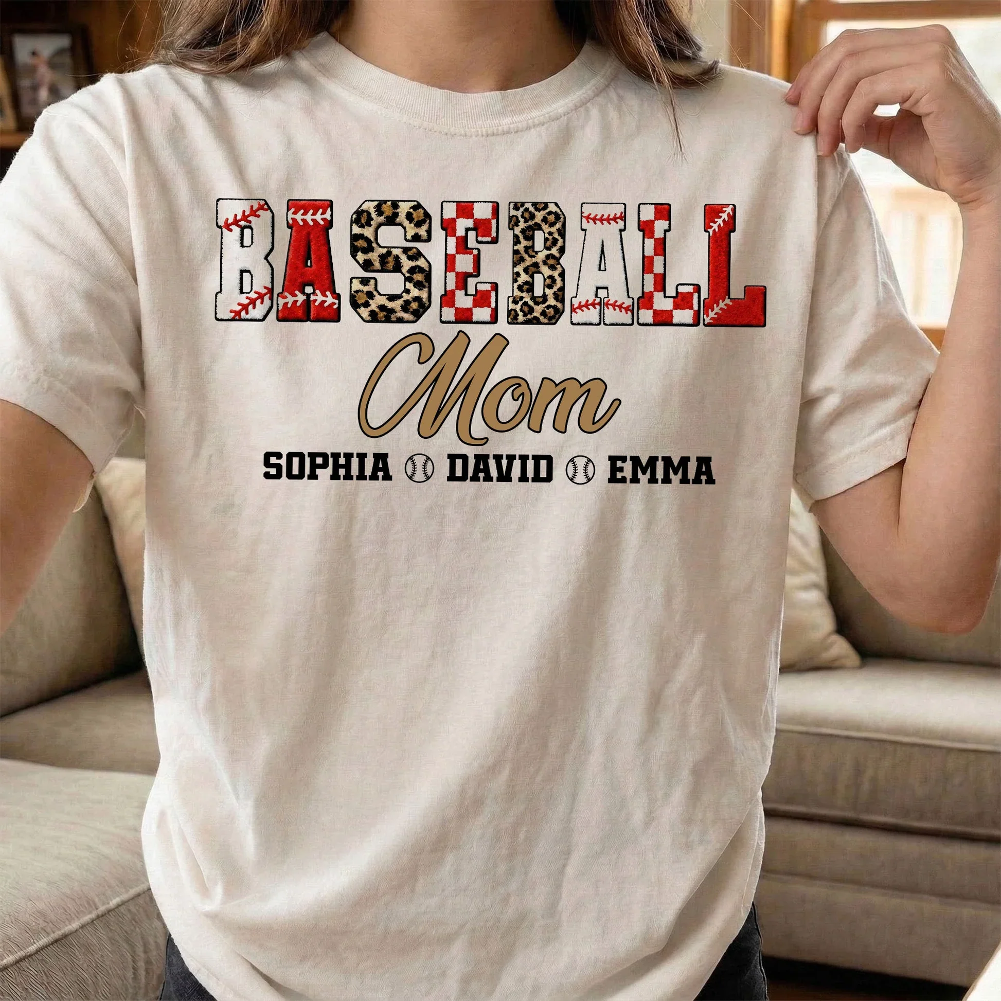 Baseball Mom Classic Tee, Personalized Keepsake Style - Cute Ballpark Look for Mom's Everyday Wear Gift - Image 4