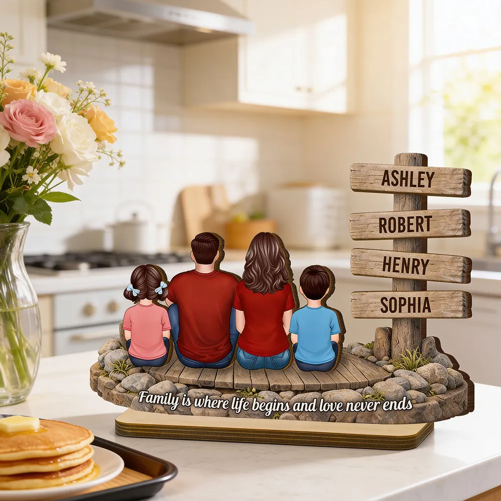 2-Layer Wooden Plaque Personalized Family Keepsake With Heartfelt Message, Cozy Living Room Decor, Unique Gift for Parents - Image 3