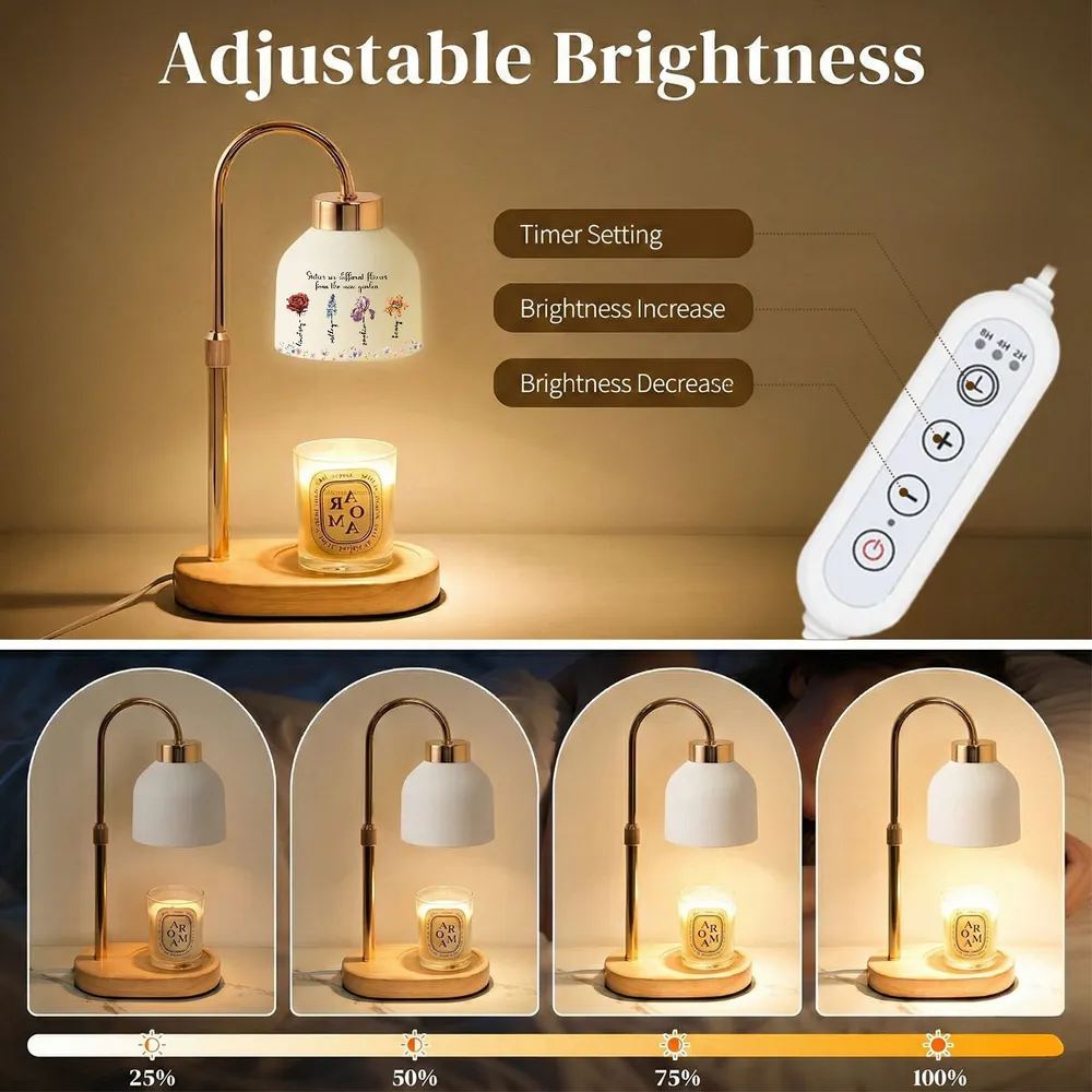 Candle Warmer Lamp For Sisters, Sisters Are Different Flowers From The Same Garden, Personalized Floral Keepsake Gift - Image 6