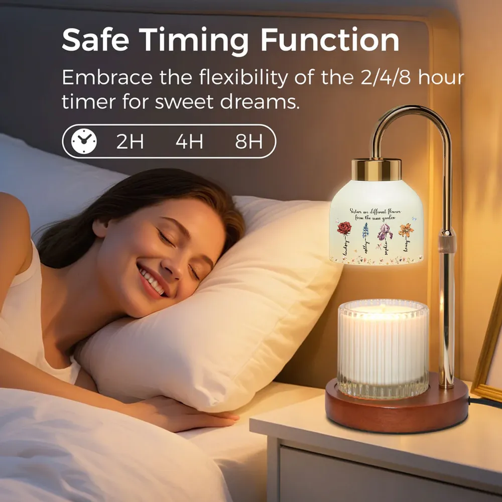 Candle Warmer Lamp For Sisters, Sisters Are Different Flowers From The Same Garden, Personalized Floral Keepsake Gift - Image 8