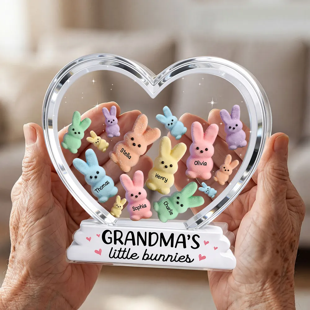 Personalized Shaped Acrylic Block Plaque Grandma's Little Bunnies Heart Easter Decor, Unique Gift for Grandma - Image 8