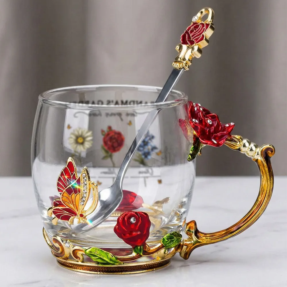 Personalized Grandma's Garden Enamel Flower Tea Cup with Custom Birth Month Flowers, Vintage-Inspired Unique Gift for Grandma - Image 3