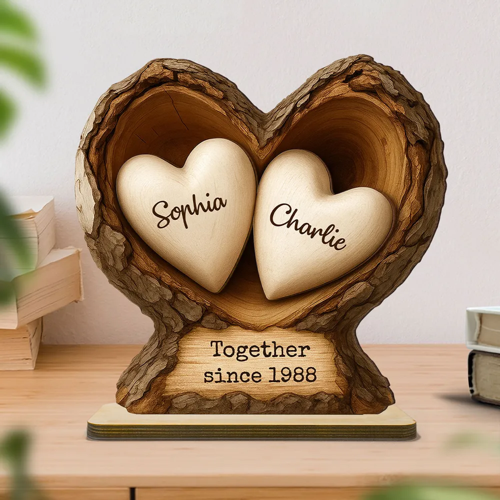 Personalized Wooden Plaque Tree Heart Keepsake for Couples, Rustic Romantic Display, Unique Gift for Wife or Husband - Image 8