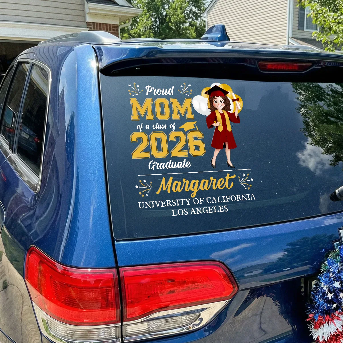 Personalized Graduation Sticker Decal - Bold Gold Black Senior Car Decal for Parade Photos, Unique Creative Gift for a Grad - Image 4
