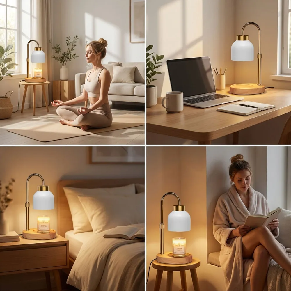 Personalized Candle Warmer Lamp with Golden Moon Phases for Grandma - Unique Gift for a Cozy Nightstand Glow - Image 8
