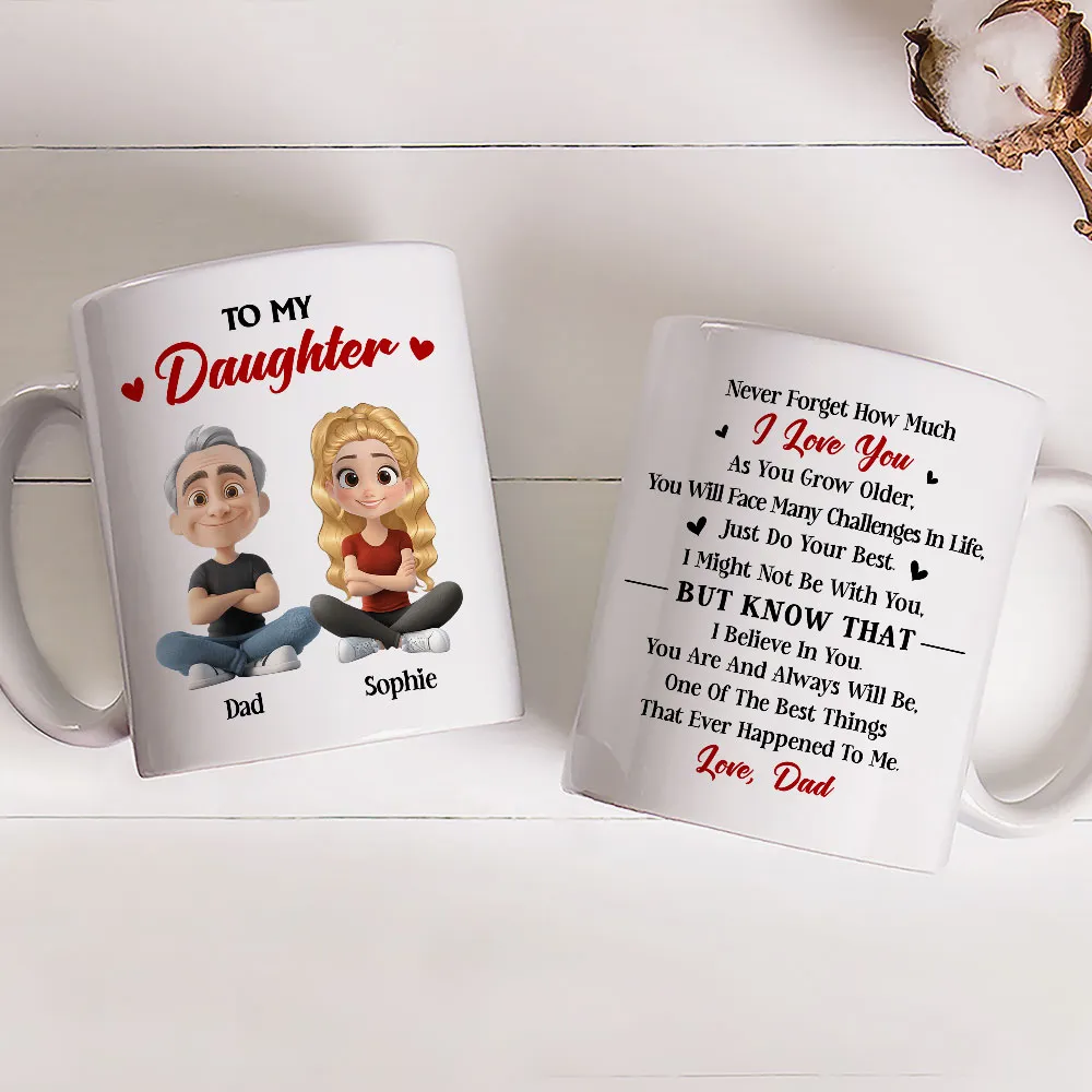 To My Daughter Ceramic Mug, Personalized Love Note from Dad, Daily Coffee Reminder, Thoughtful Gift - Image 3