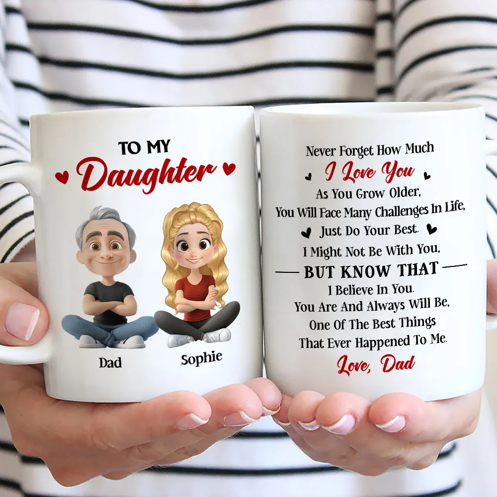 To My Daughter Ceramic Mug, Personalized Love Note from Dad, Daily Coffee Reminder, Thoughtful Gift - Image 4