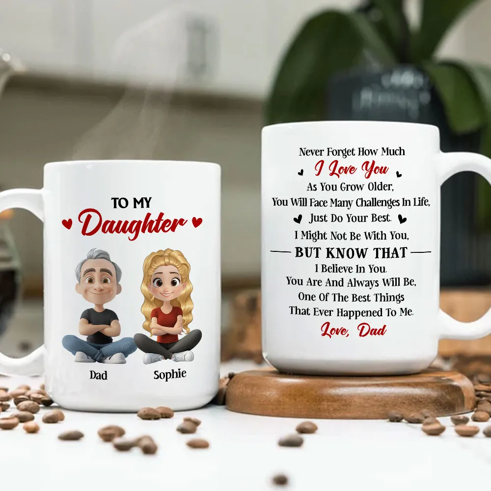 To My Daughter Ceramic Mug, Personalized Love Note from Dad, Daily Coffee Reminder, Thoughtful Gift - Image 5