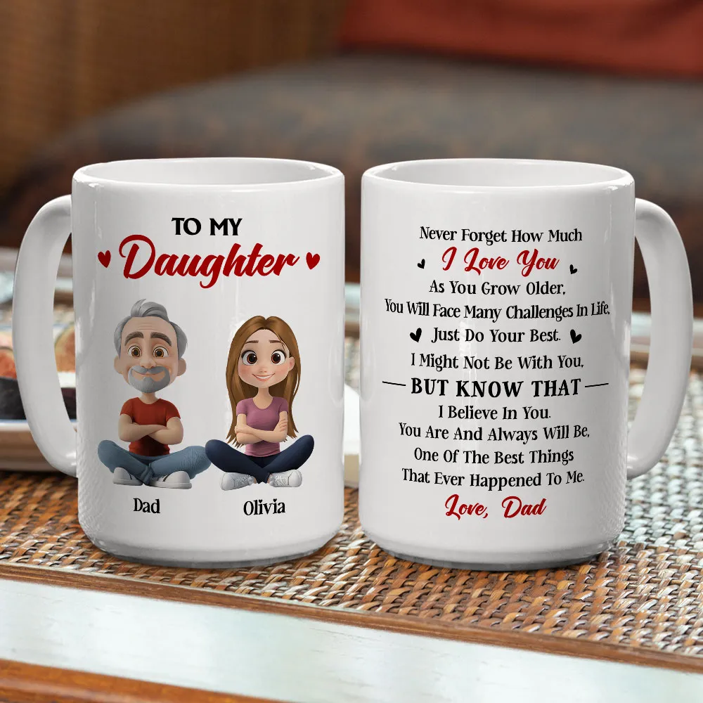 To My Daughter Ceramic Mug, Personalized Love Note from Dad, Daily Coffee Reminder, Thoughtful Gift - Image 6