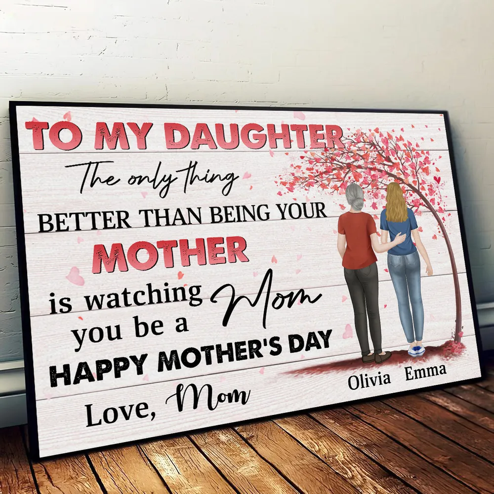 To My Daughter Personalized Poster, Mom and Daughter Walking Away Together, Heartwarming Wall Art and Unique Mother's Day Gift - Image 3