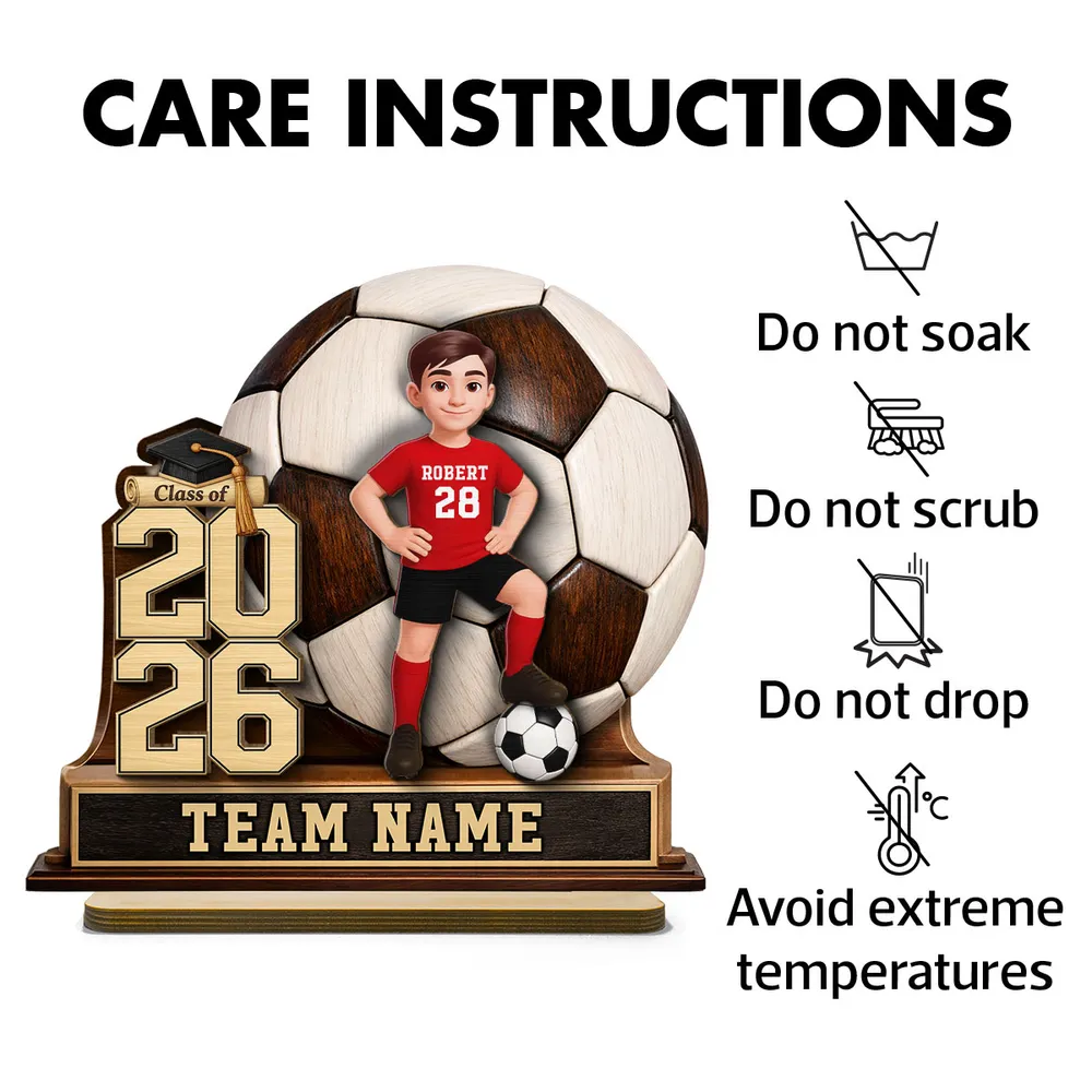 Personalized Soccer Graduation 2-Layer Wooden Plaque for Son or Daughter, Field-Ready Keepsake, Unique Gift - Image 5