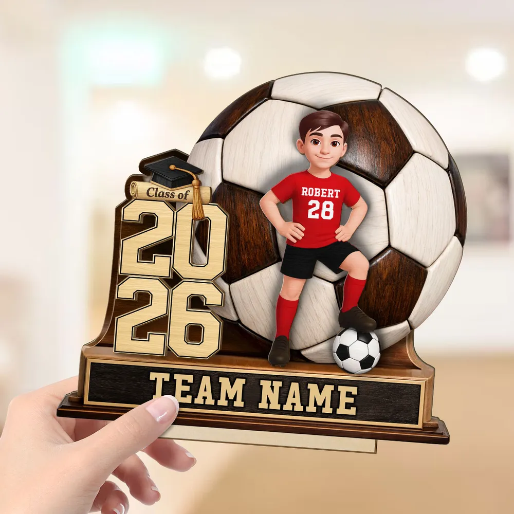 Personalized Soccer Graduation 2-Layer Wooden Plaque for Son or Daughter, Field-Ready Keepsake, Unique Gift - Image 8