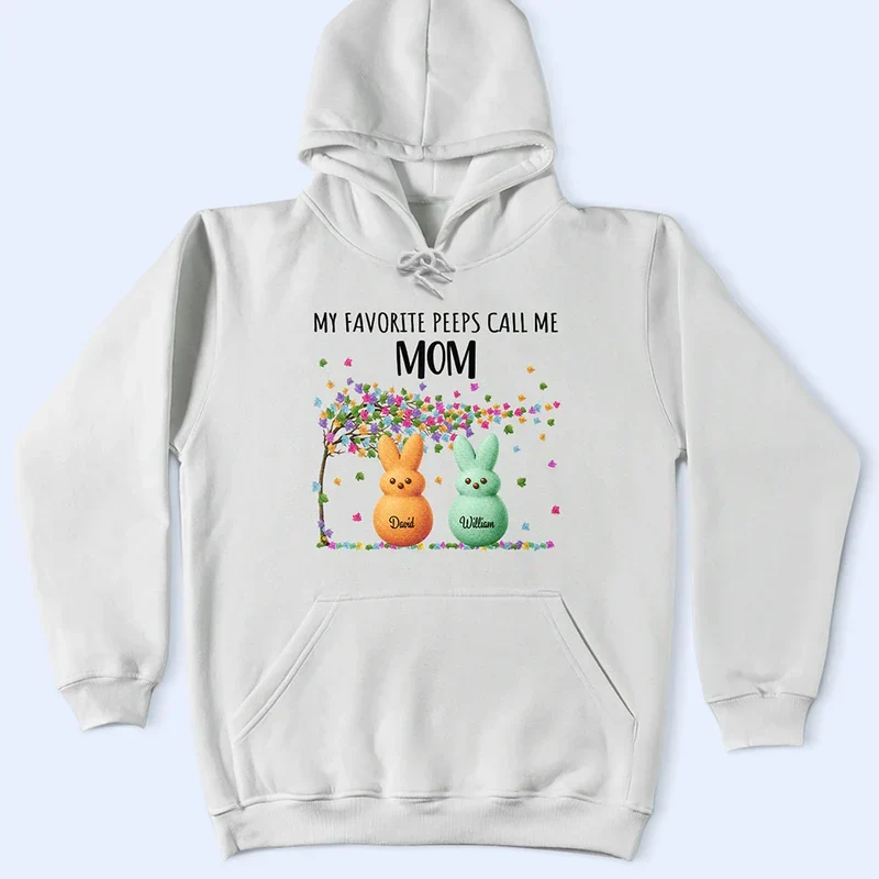 Personalized Grandma Classic Tee with Bunny Peeps and Spring Florals, Cute Unique Gift for Grandma - Image 4