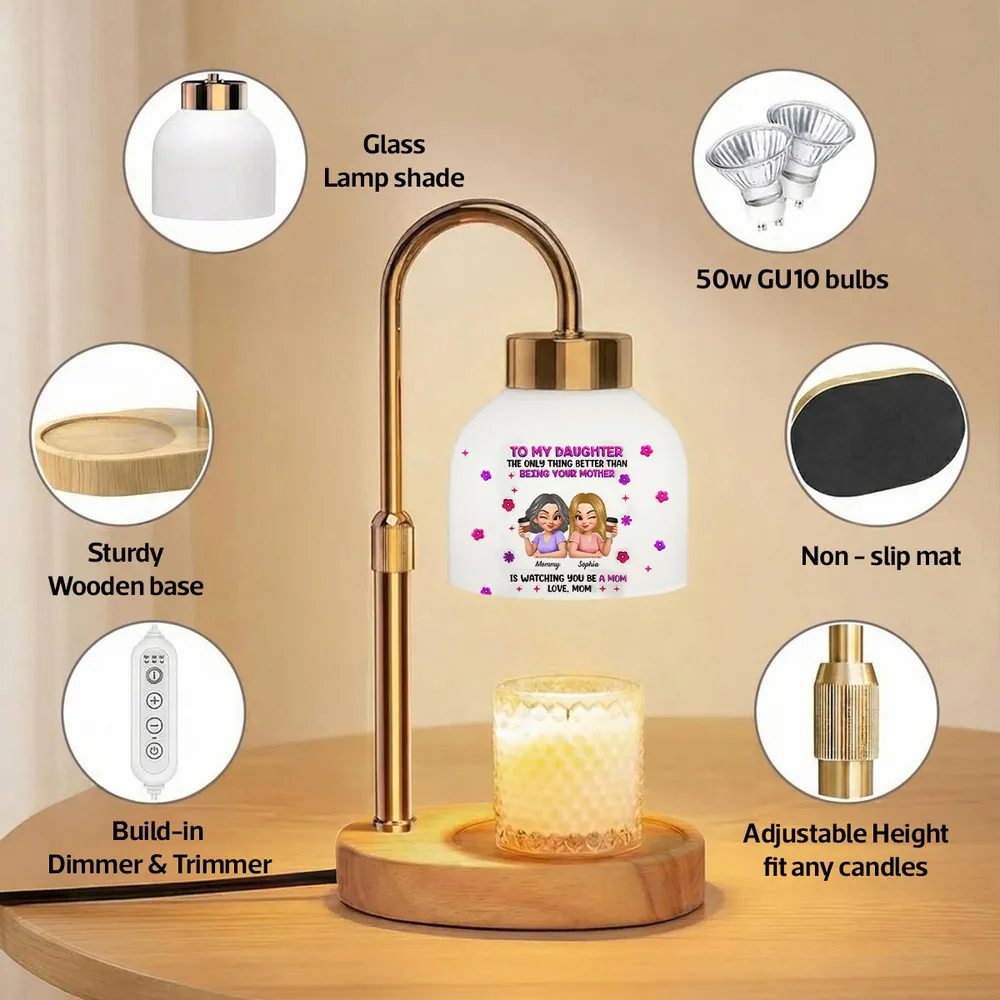 Personalized Candle Warmer Lamp for Daughter, Watching You Be a Mom Quote, Cute Cartoon Gift from Mom - Image 4