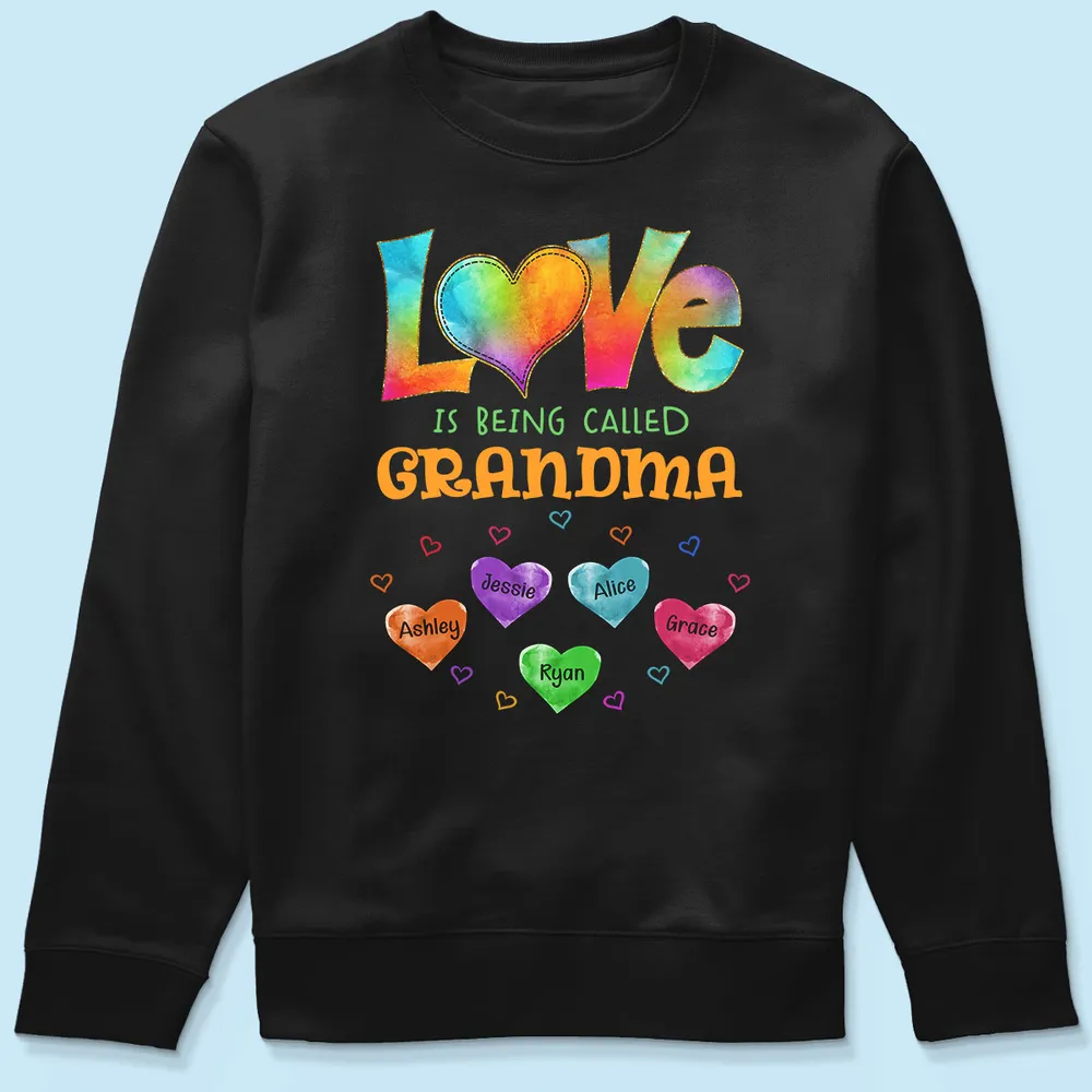 Personalized Classic Tee Love Is Being Called Grandma Rainbow Heart Shirt - Unique Gift for Grandma - Image 6