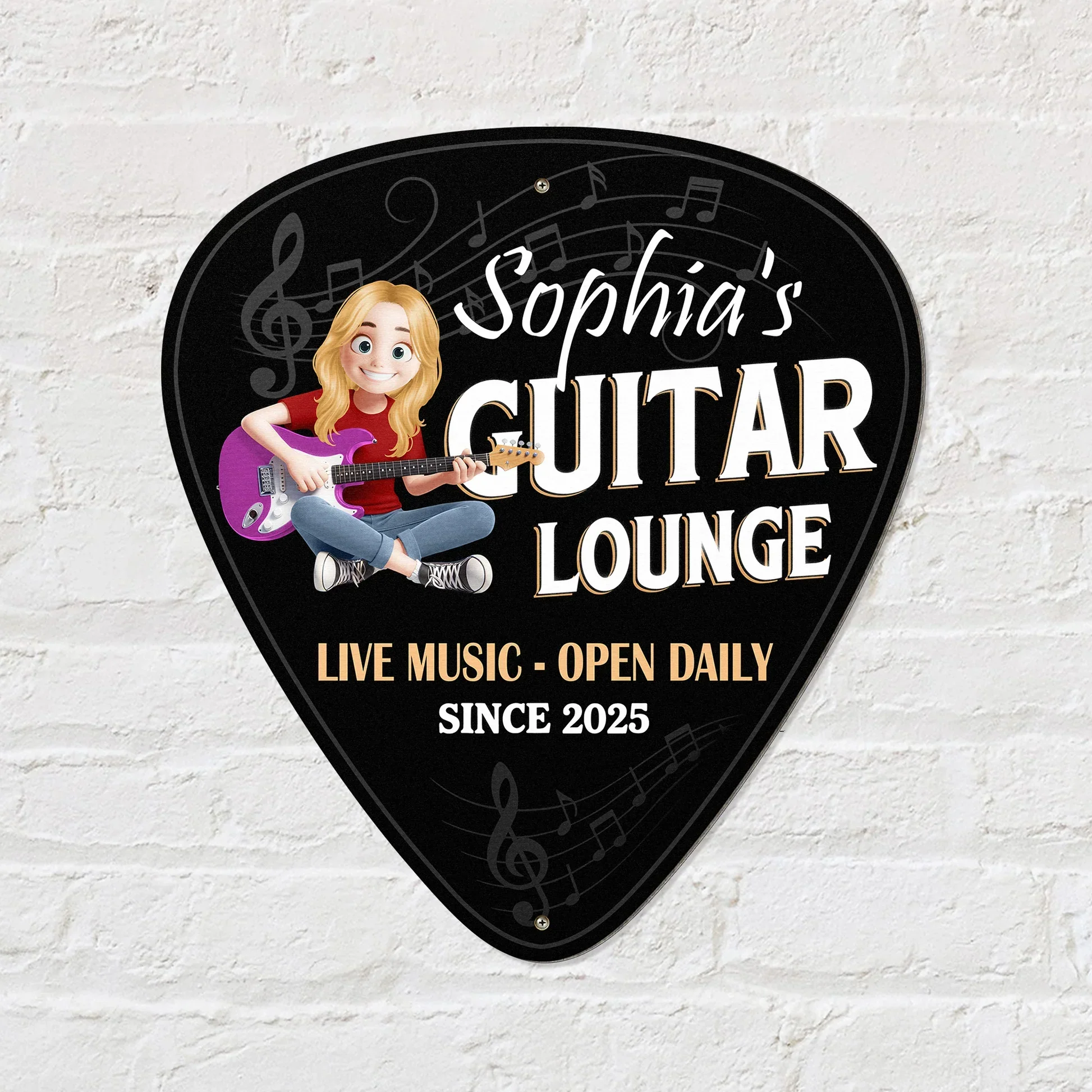 Personalized Shaped Metal Sign Guitar Lounge Music Room Wall Decor - Unique Gift for Guitar Lovers - Image 5