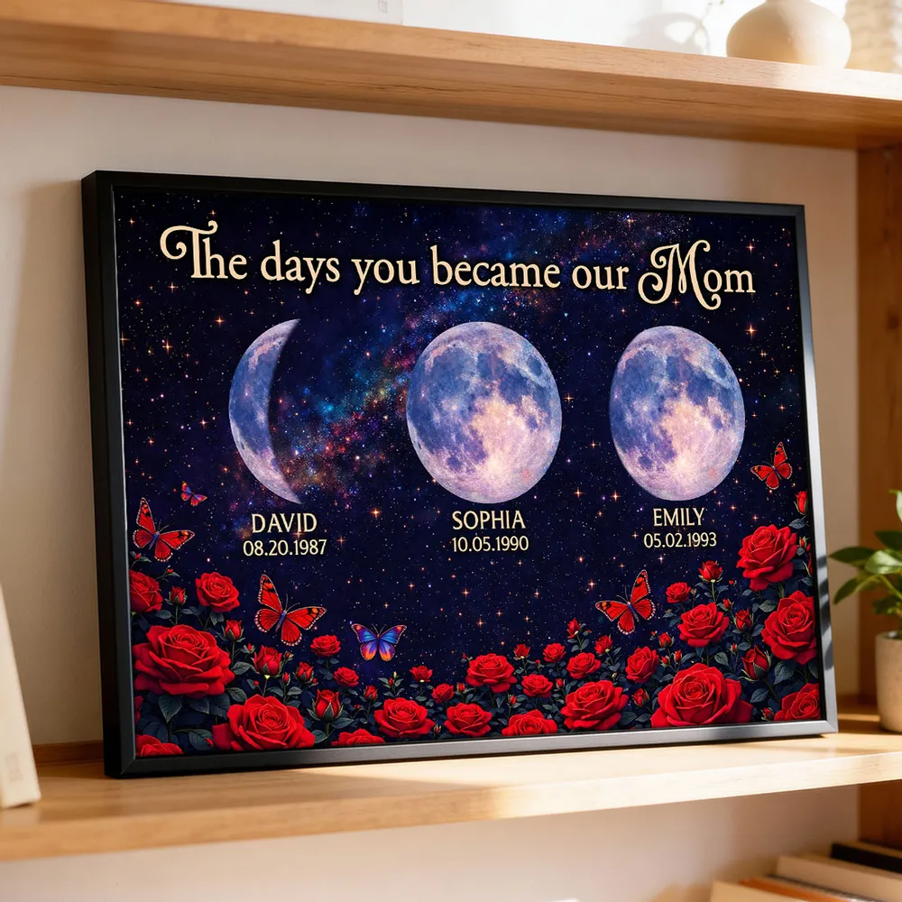 Personalized Moon Phase Rose Night Sky Poster for Mom - Custom Keepsake Wall Art, Unique Gift - Image 6