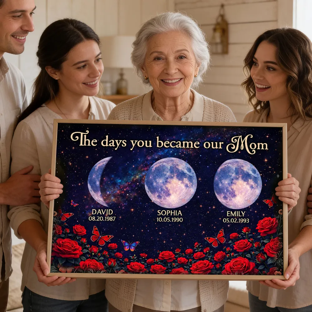 Personalized Moon Phase Rose Night Sky Poster for Mom - Custom Keepsake Wall Art, Unique Gift - Image 7