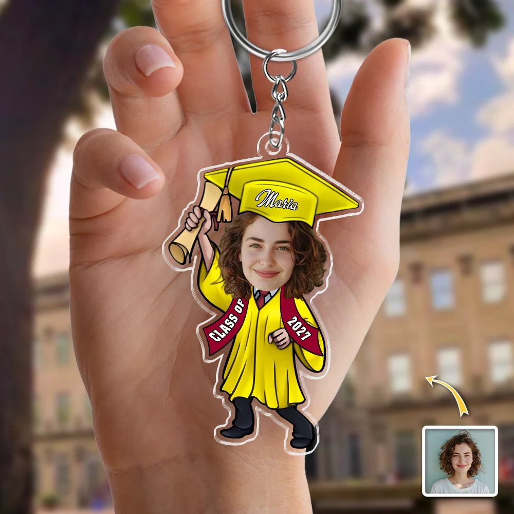Custom Photo Graduation Acrylic Keychain, Cute Graduate Holding Diploma Charm, A Fun Keepsake Gift - Image 3