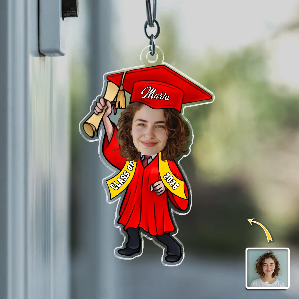 Custom Photo Graduation Acrylic Keychain, Cute Graduate Holding Diploma Charm, A Fun Keepsake Gift - Image 4