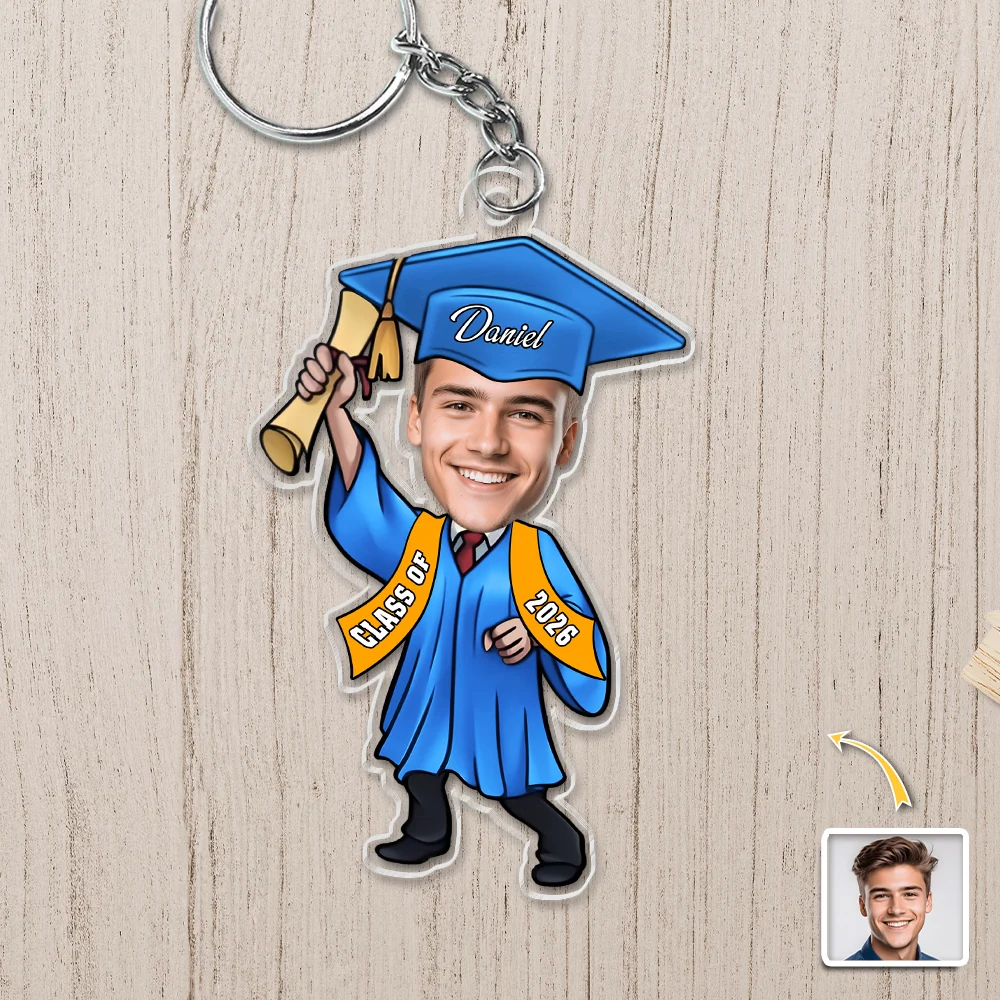 Custom Photo Graduation Acrylic Keychain, Cute Graduate Holding Diploma Charm, A Fun Keepsake Gift - Image 5
