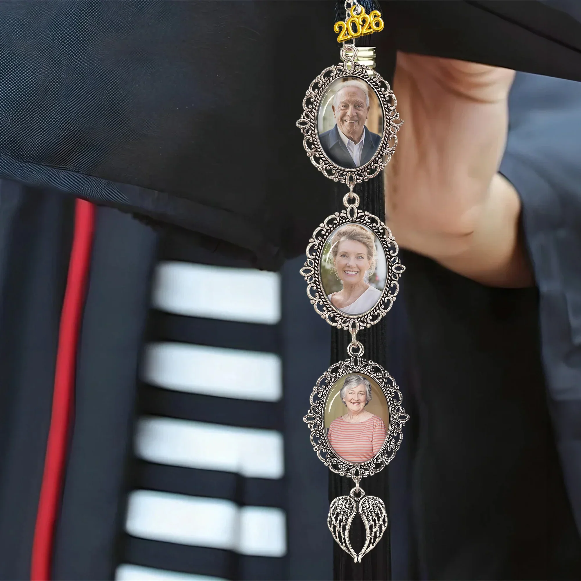 Personalized Stainless Steel Tassel Charm with Custom Photos for Graduation Cap Tassel, Meaningful Memorial Gift - Image 3