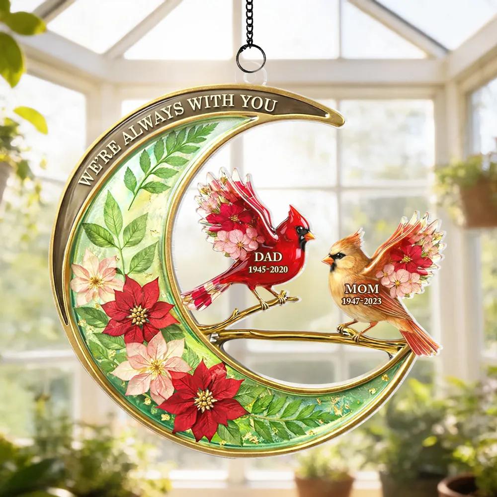 I'm Always With You Cardinal Acrylic Suncatcher Ornament, Personalized Remembrance Window Hanging, Thoughtful Gift for Family - Image 6