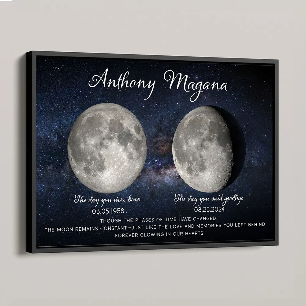 Custom Birth and Goodbye Moon Phases Poster, Night Sky Remembrance Decor, Thoughtful Unique Gift for Loved Ones - Image 7