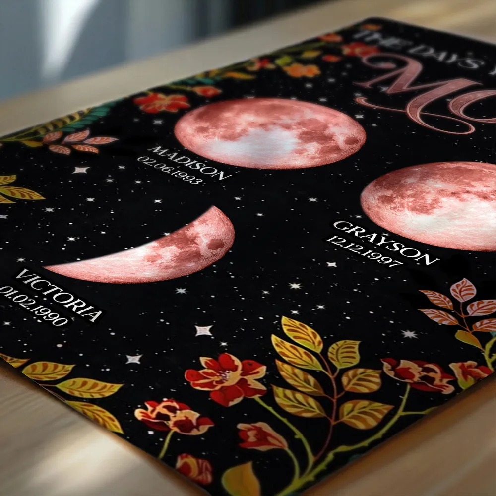 Personalized Mom Moon Phase Floral Poster Wall Art, Starry Night Modern Look, Unique Gift for Mom or Grandma - Image 6