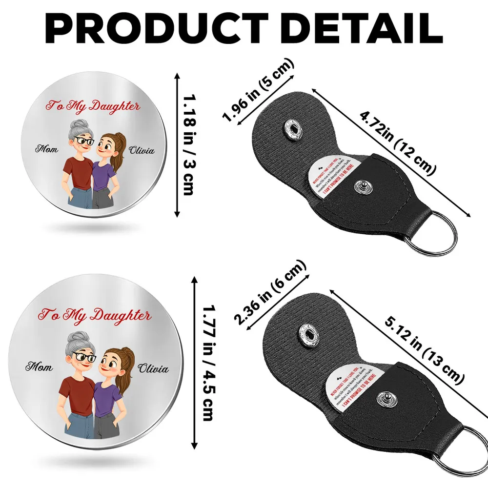 Personalized Pocket Hug for Daughter, Mom and Daughter Illustration, Never Forget That I Love You, Unique Keepsake Gift - Image 5
