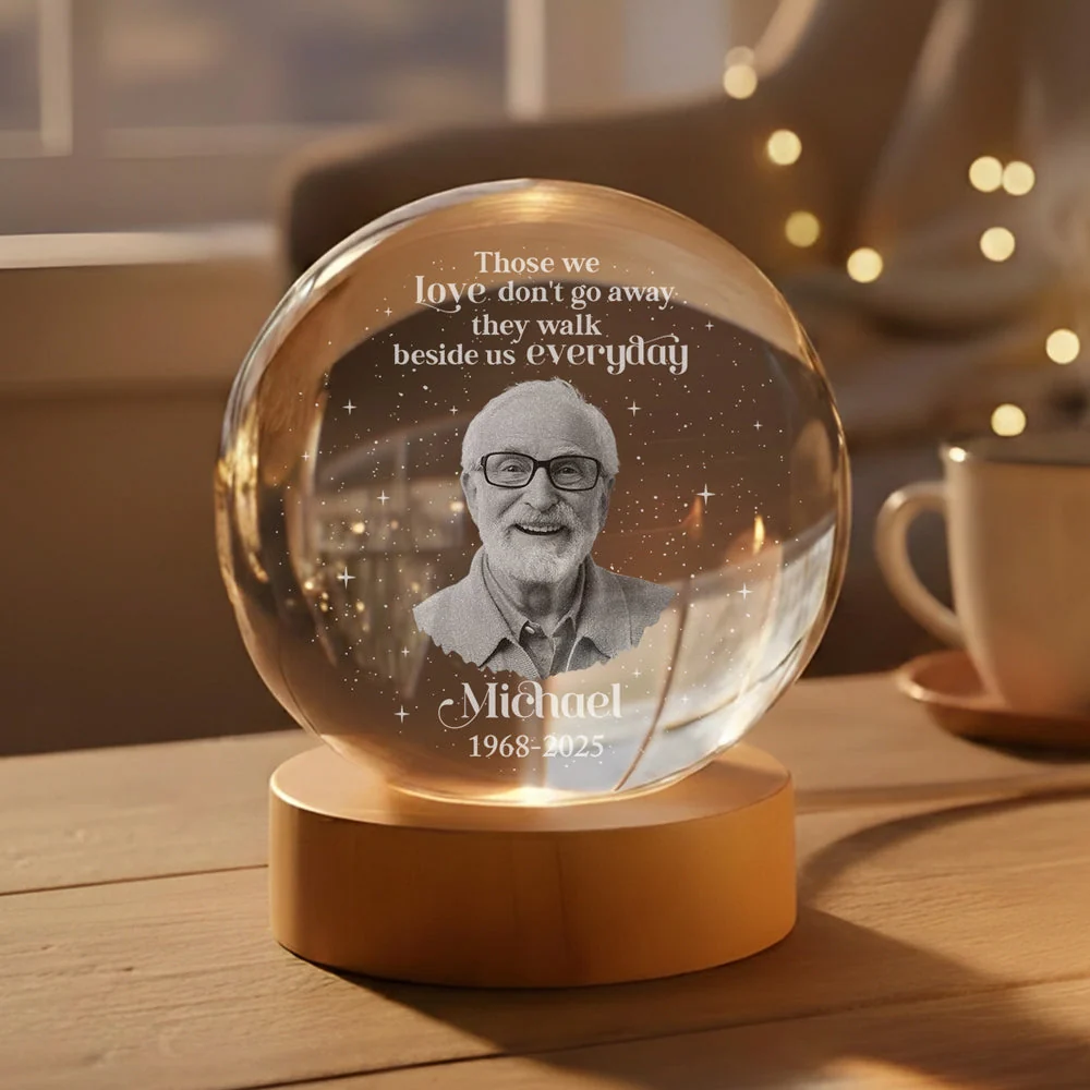 Personalized Globe Lamp Memorial Photo Gift, 'I'm Always With You' Warm Night Light for Mom Remembrance - Image 7