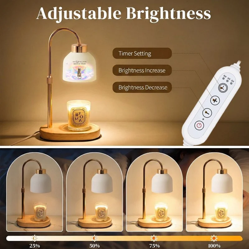 Personalized Pet Memorial Candle Warmer Lamp With Angel Dog Rainbow Clouds, A Unique Sympathy Gift For Dog Lovers - Image 4