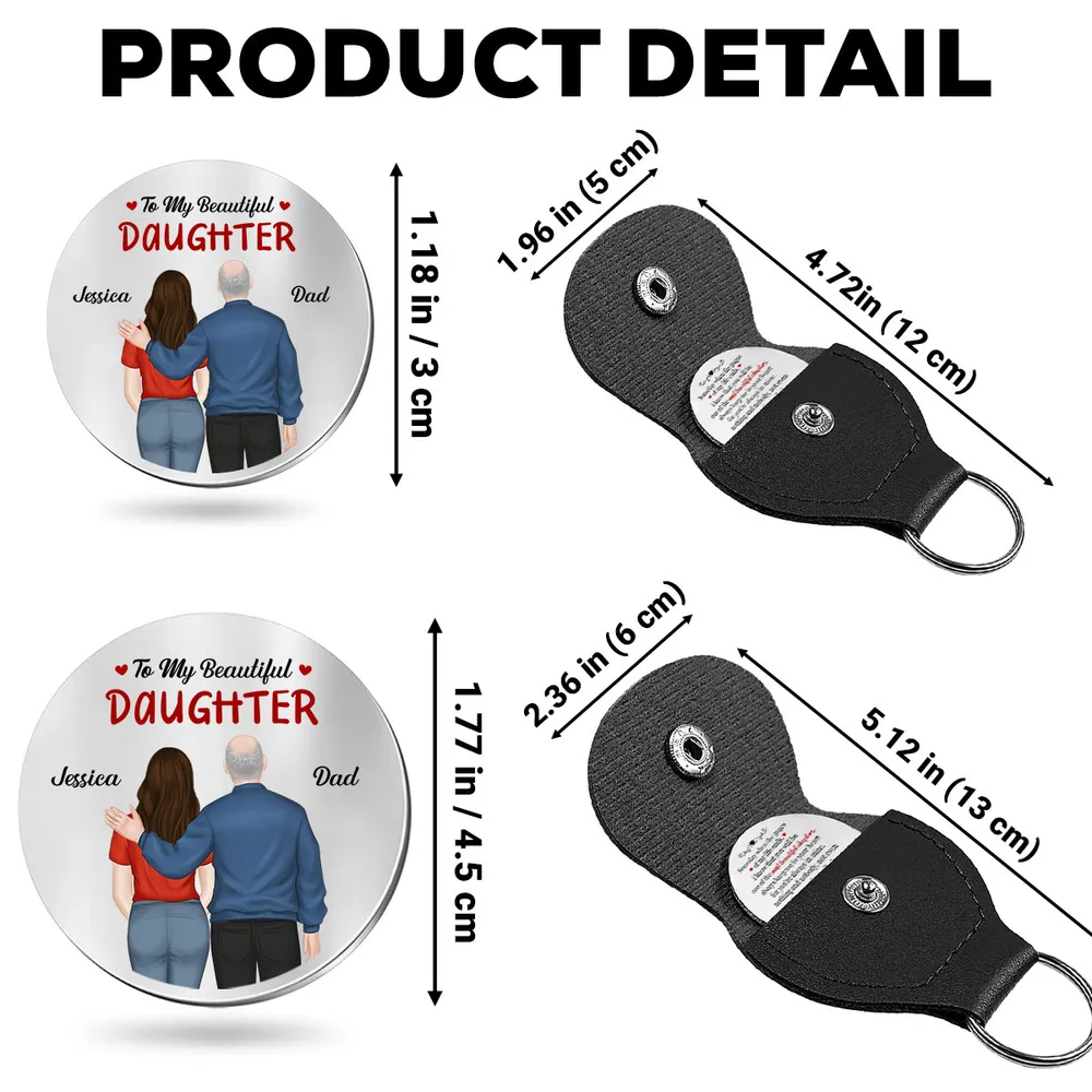 Personalized Pocket Hug With Dad and Daughter Hugging, Sweet Keepsake Token, Unique Gift for Daughter From Dad - Image 4