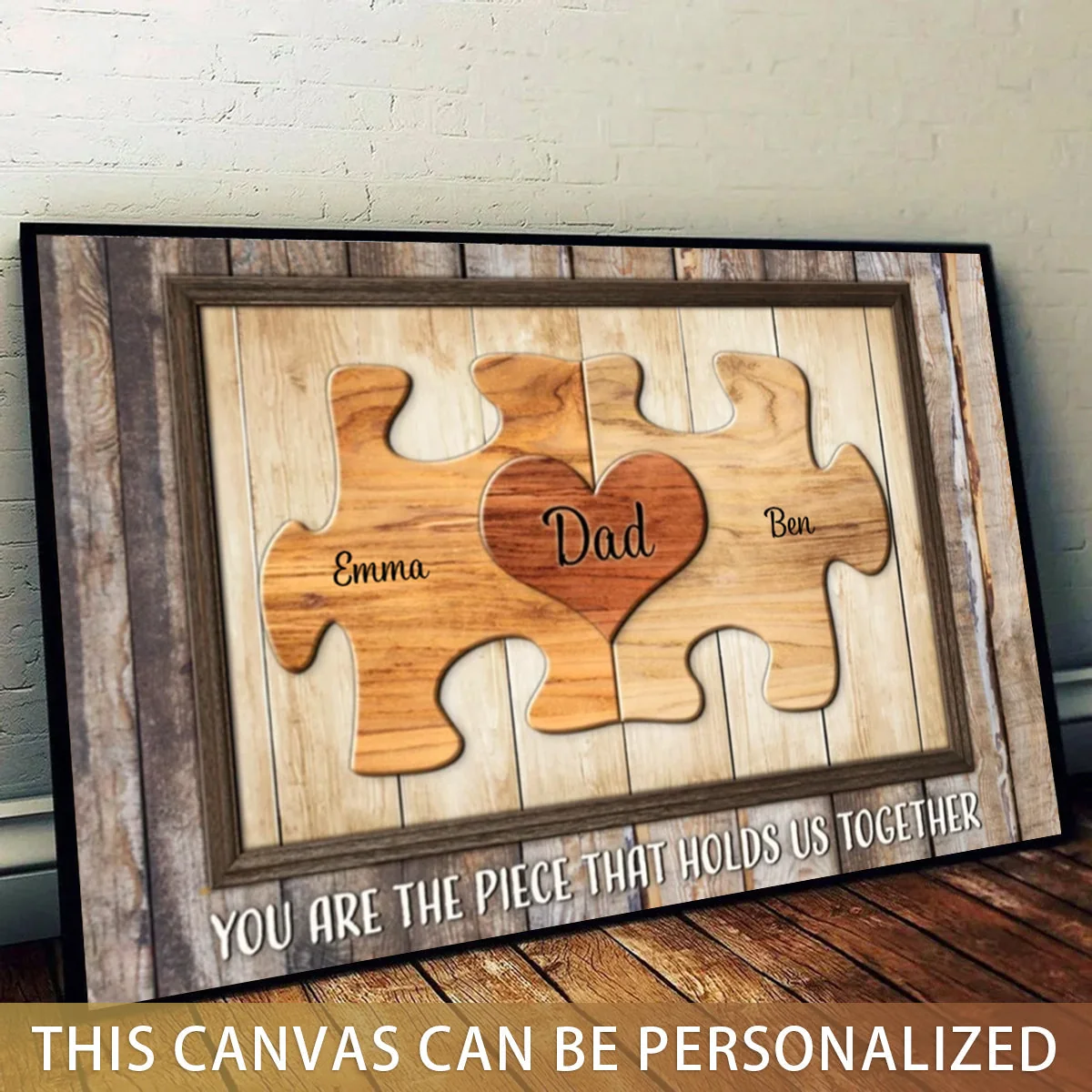 Personalized Dad Puzzle Poster Wall Art You Are The Piece That Holds Us Together Unique Father's Day Gift - Image 4