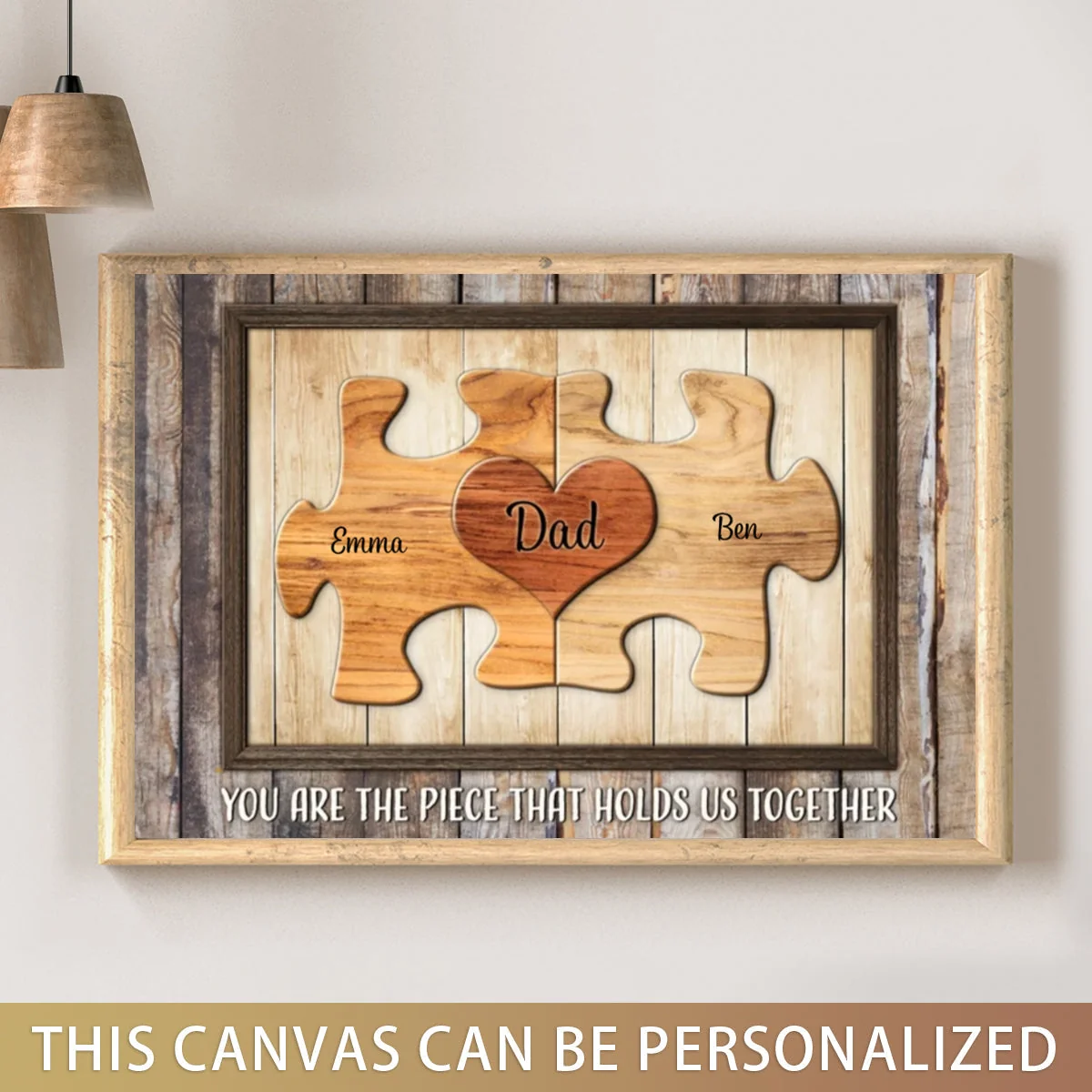 Personalized Dad Puzzle Poster Wall Art You Are The Piece That Holds Us Together Unique Father's Day Gift - Image 5