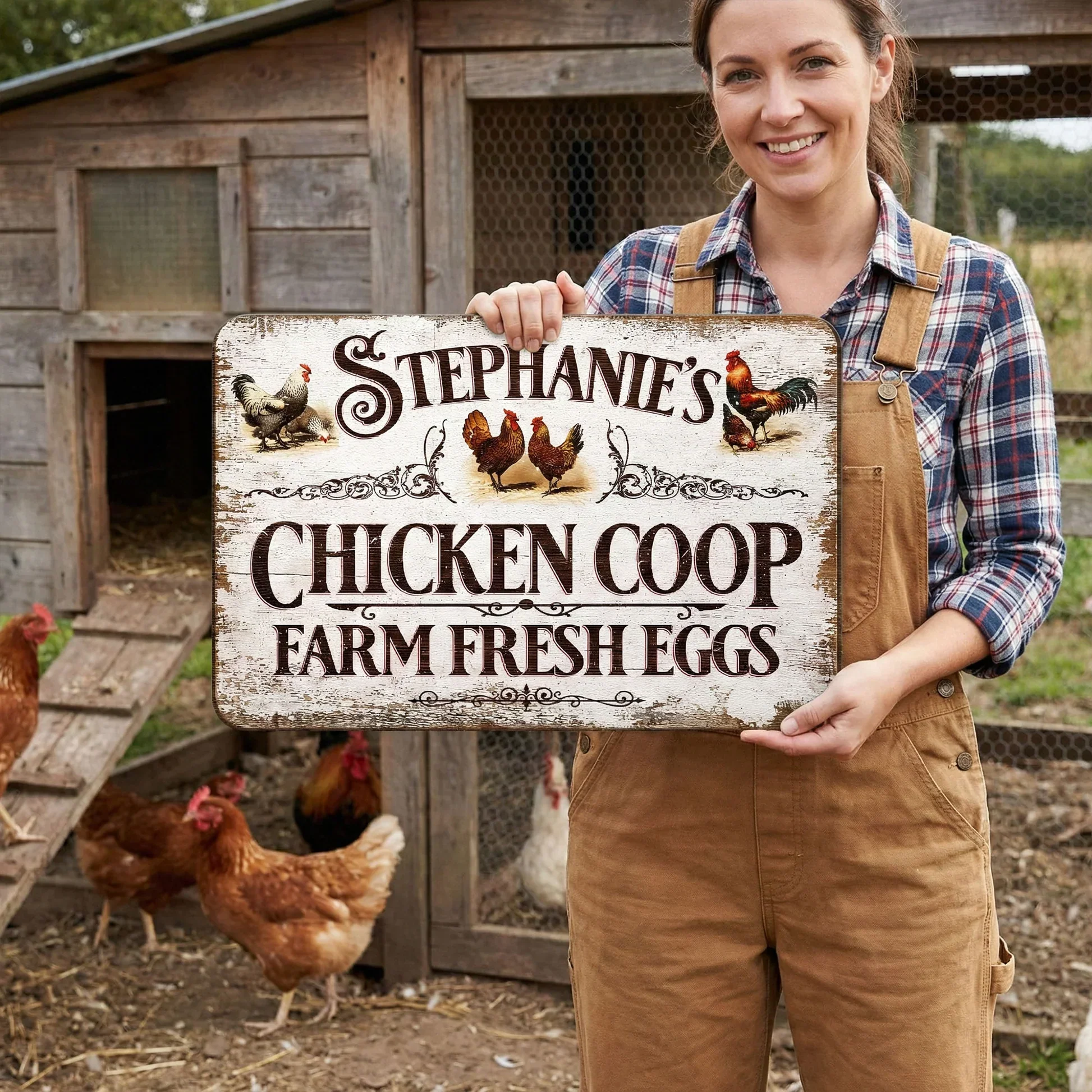Custom Farm Fresh Eggs Chicken Coop Wooden Sign Vintage Style Kitchen Decor Sweet Conversation Starter Gift for Home Decor Lovers - Image 3