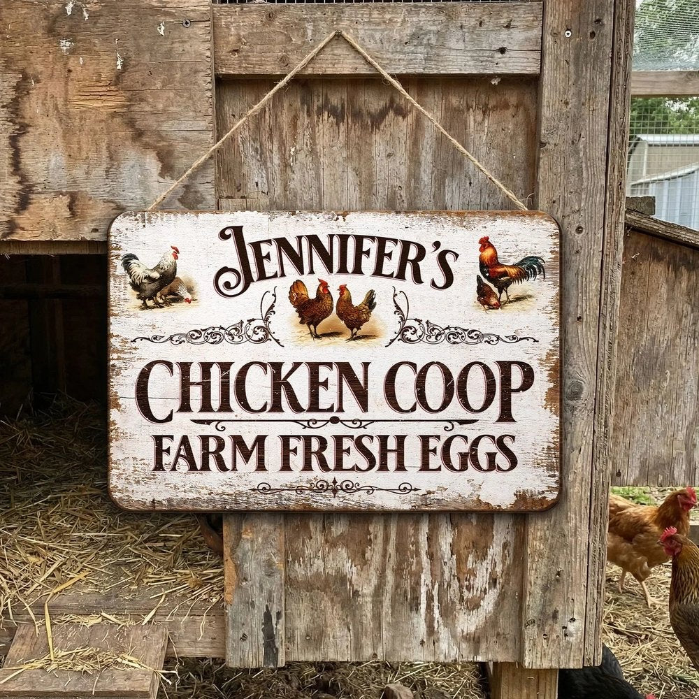 Custom Farm Fresh Eggs Chicken Coop Wooden Sign Vintage Style Kitchen Decor Sweet Conversation Starter Gift for Home Decor Lovers - Image 4
