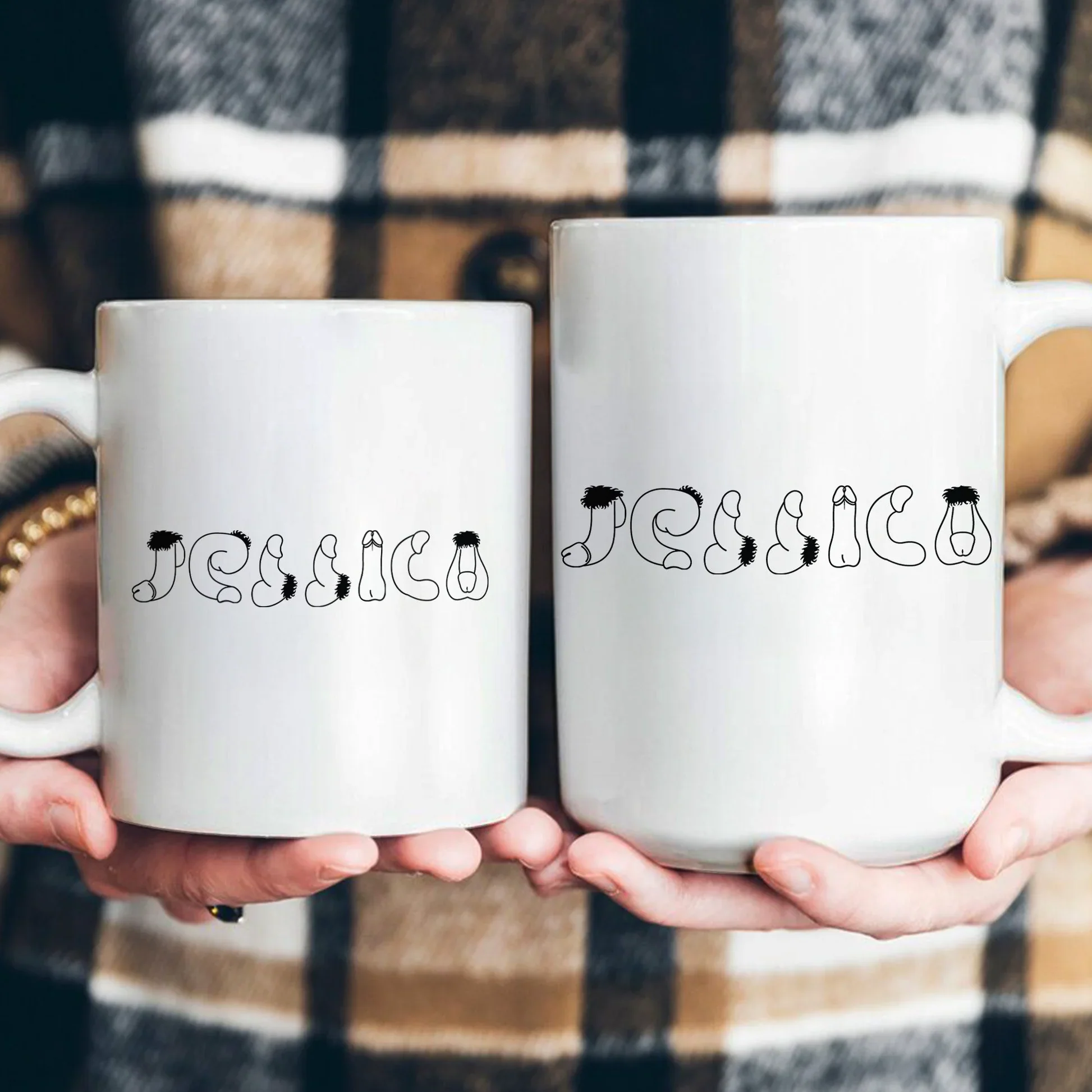 Personalized Funny Penis Word Art Ceramic Mug - Custom Naughty Name Style, Unique Coworker Gift - Image 3