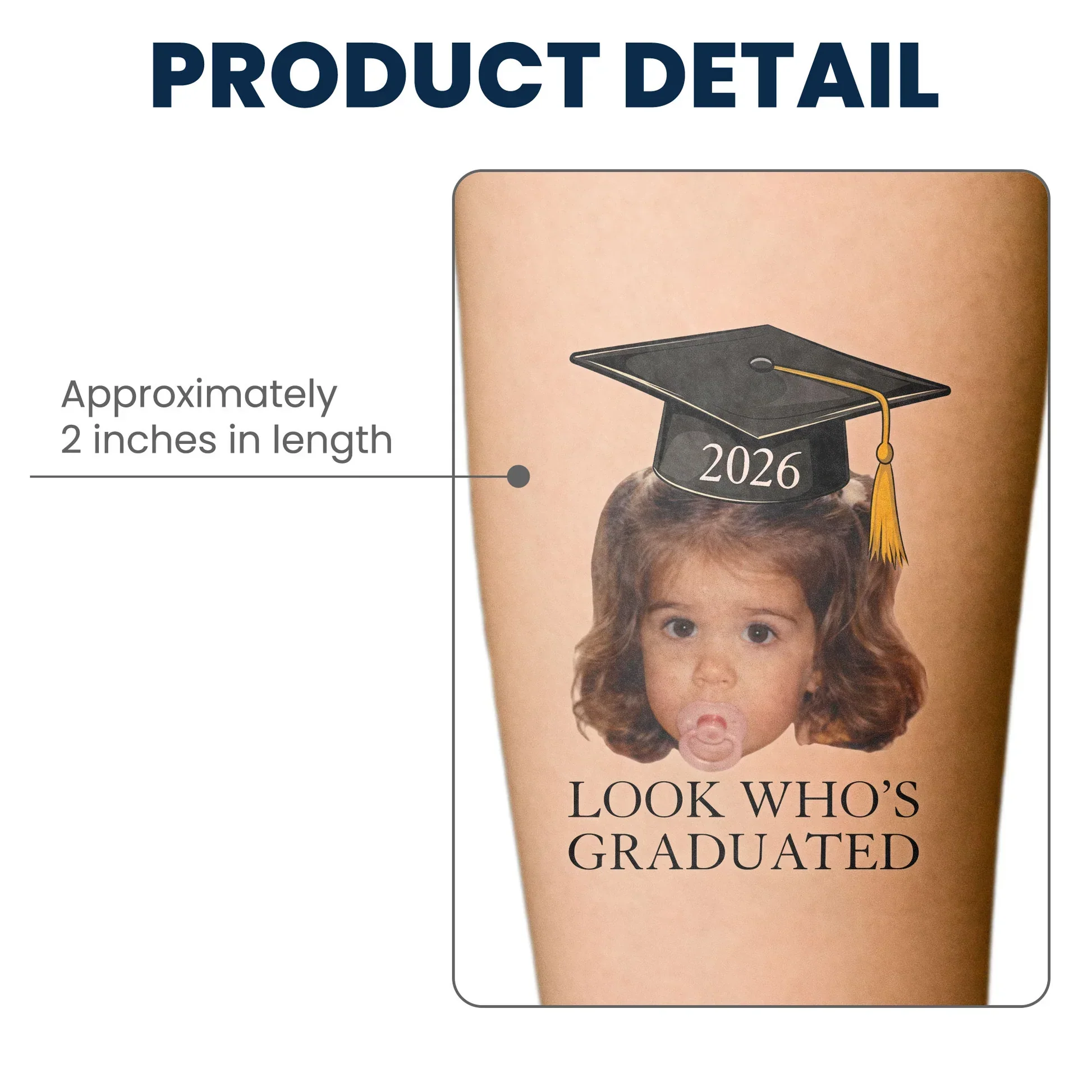 Custom Graduation Tattoo Paper for a Fun Group Celebration, Look Who's Graduated Photo Tattoo, Unique Gift - Image 5