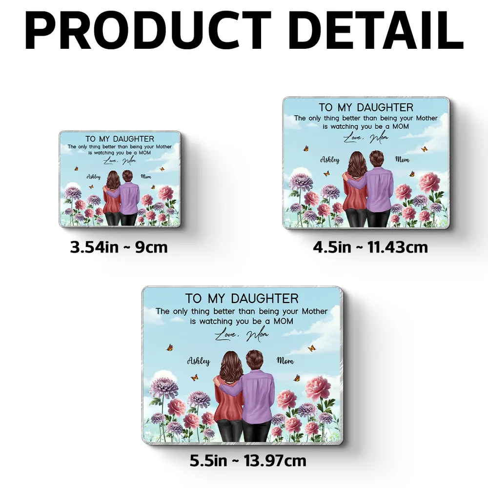 Acrylic Fridge Magnet 'To My Daughter' Mom Quote, Custom Floral Kitchen Decor, Sweet Gift for Daughter and New Mom - Image 4
