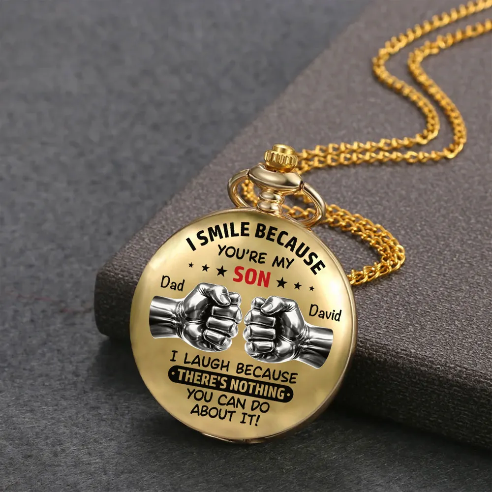 To My Son Pocket Watch, Personalized Message Keepsake, Timeless Gift From Dad for Retirement or Anniversary - Image 4