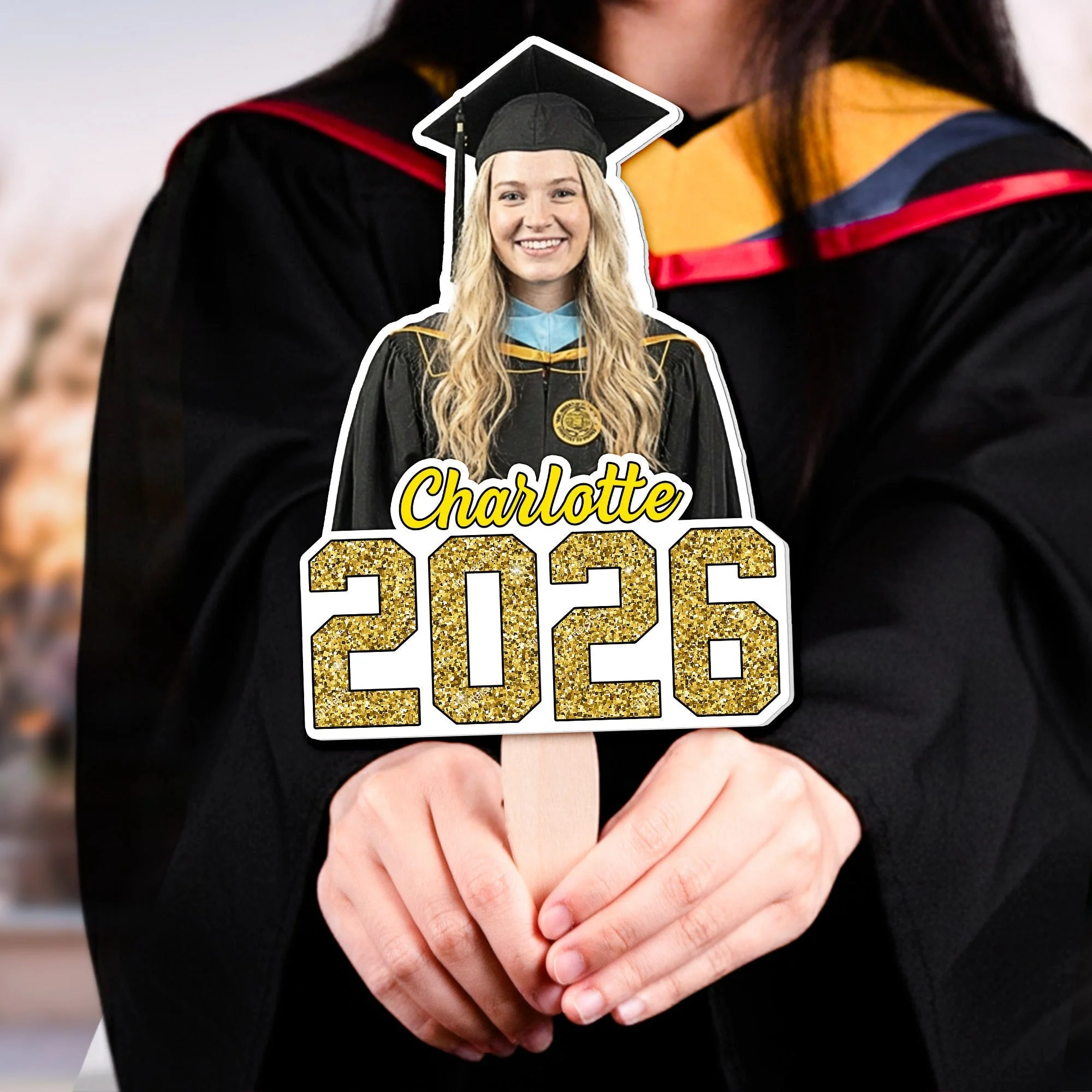 Personalized Graduation Fan with Custom Face & Name - Class Celebration Keepsake, Unique Gift for a Grad - Image 3