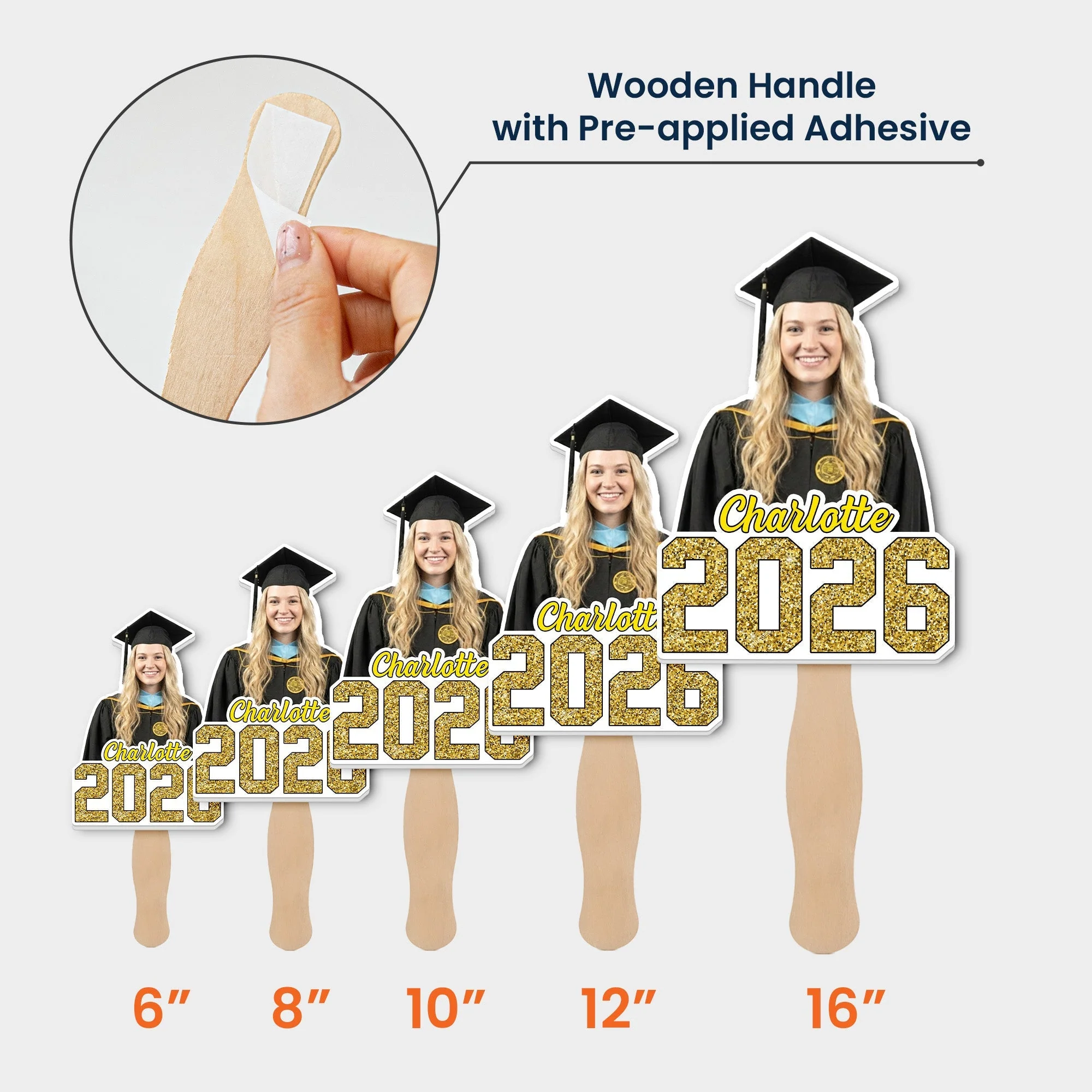 Personalized Graduation Fan with Custom Face & Name - Class Celebration Keepsake, Unique Gift for a Grad - Image 5
