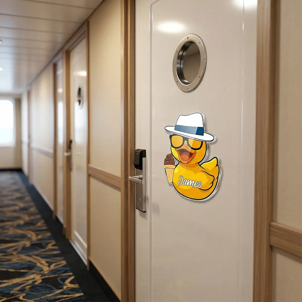 Cute Cruise Duck Door Magnet With Custom Name Bright Cabin Door Decor Funny Vacation Keepsake Gift for Family - Image 8